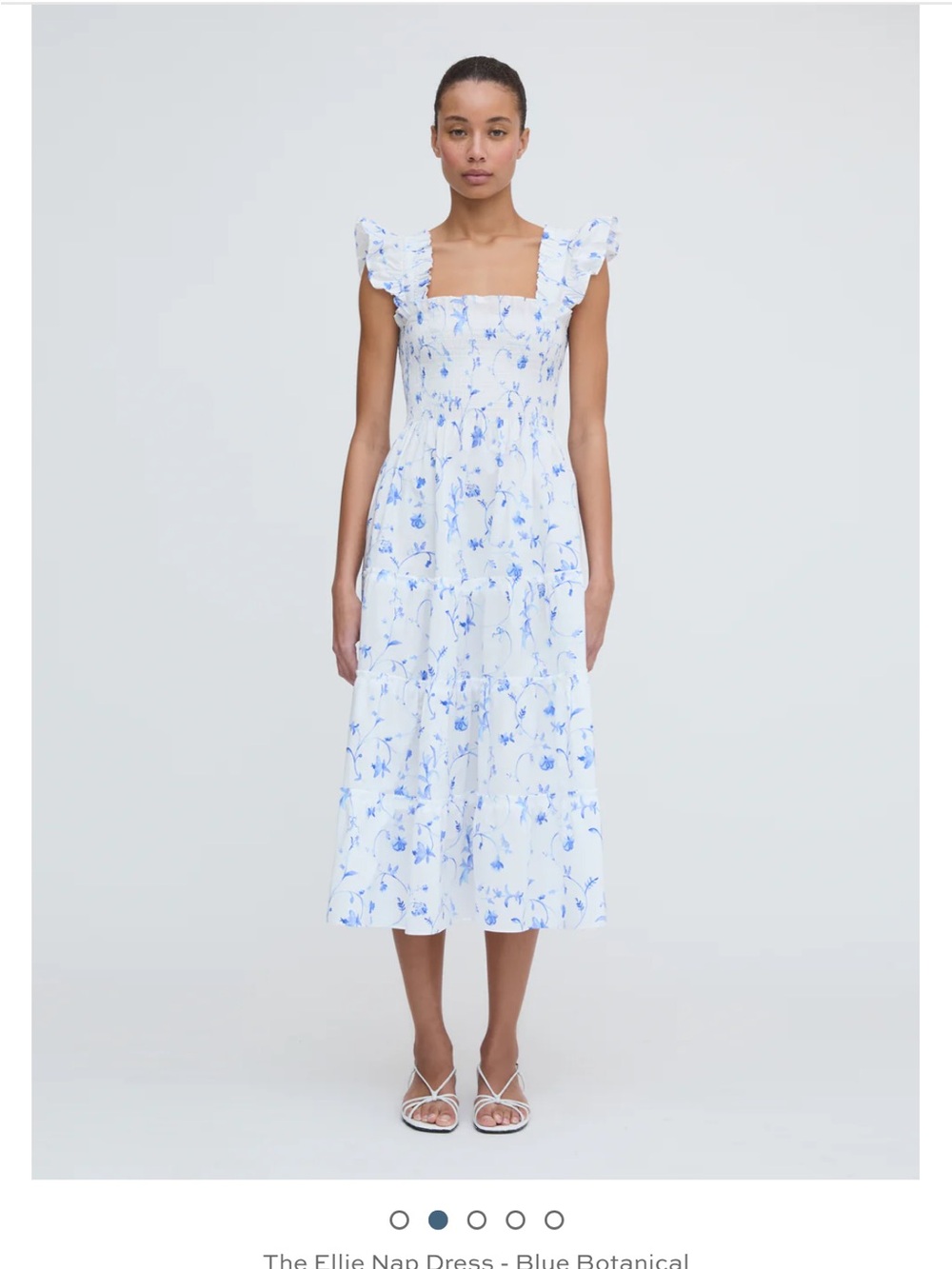 Hill House Home Ellie Nap Dress in Blue Botanical pattern